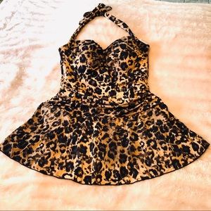 SWIMSUITS FOR ALL HALTER SWIMDRESS SIZE 14